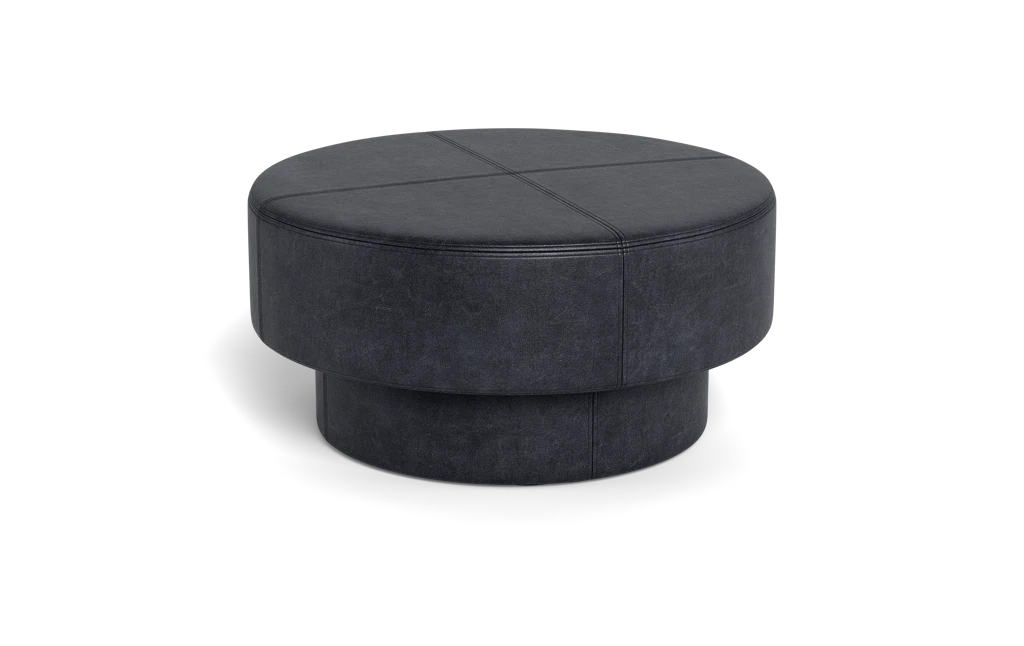 Interior Define Benson Leather Ottoman - Thumbnail 3