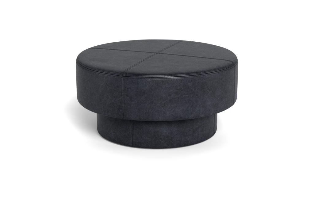 Interior Define Benson Leather Ottoman - Thumbnail 5