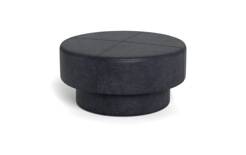 Interior Define Benson Leather Ottoman - Thumbnail 2
