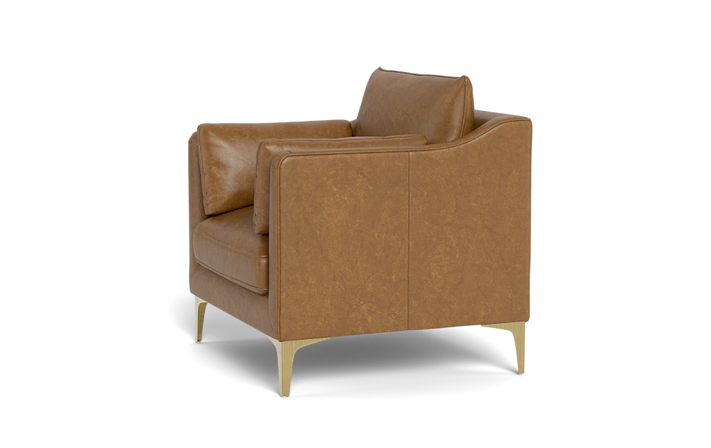 Caitlin by The Everygirl Leather Petite Accent Chair Interior Define