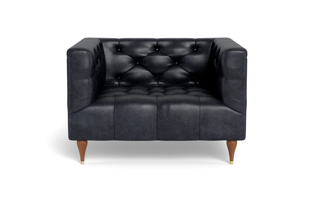 Small leather chesterfield online chair