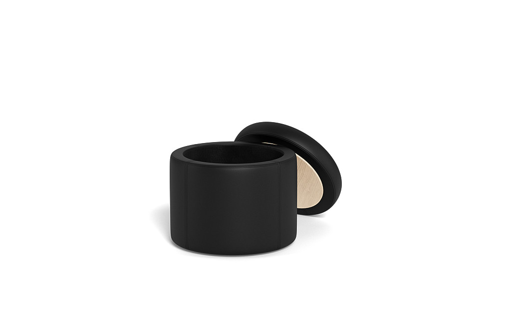 Colten Round Storage Coffee Table Ottoman - Thumbnail 3