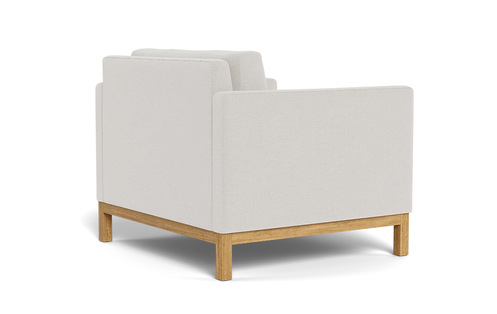 Frost Grey Fabric Wrapped Honey Wooden Frame Accent Chair Frost Grey Fabric Wrapped Honey Wooden Frame Accent Chair