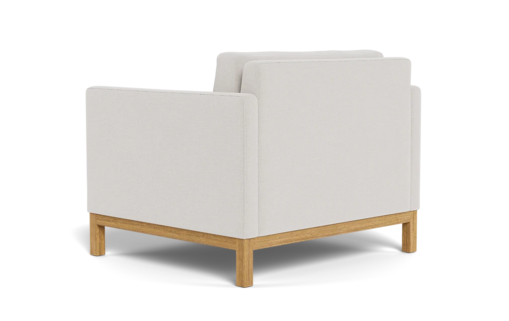 Frost Grey Fabric Wrapped Honey Wooden Frame Accent Chair Frost Grey Fabric Wrapped Honey Wooden Frame Accent Chair