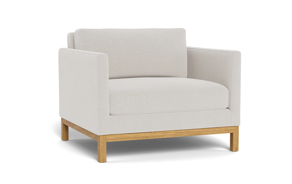 Frost Grey Fabric Wrapped Honey Wooden Frame Accent Chair Frost Grey Fabric Wrapped Honey Wooden Frame Accent Chair
