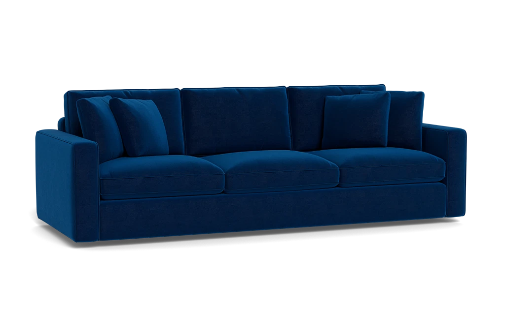 Navy velvet discount 3 seater sofa