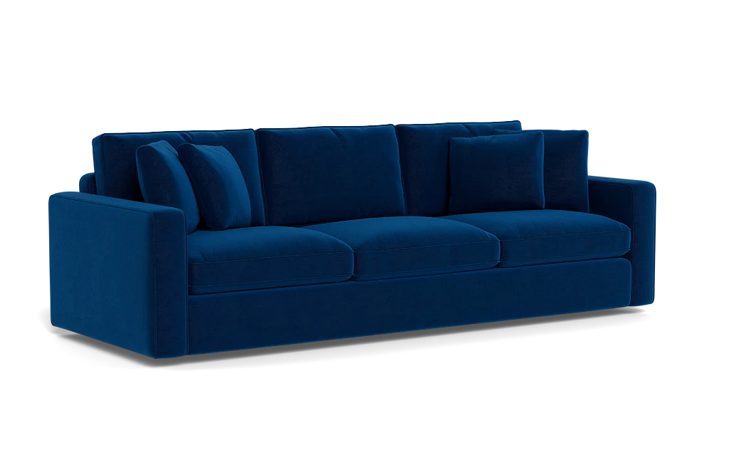 Navy Blue Sectional Sofa With White Piping | Baci Living Room