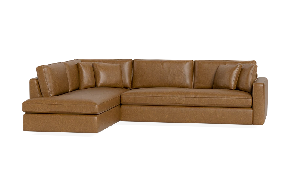 Simmons Editor Bonded Leather Sectional Sofa Baci Living Room