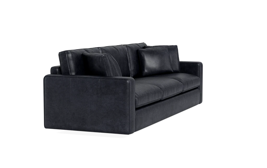 Black leather 3 discount and 2 seater sofas