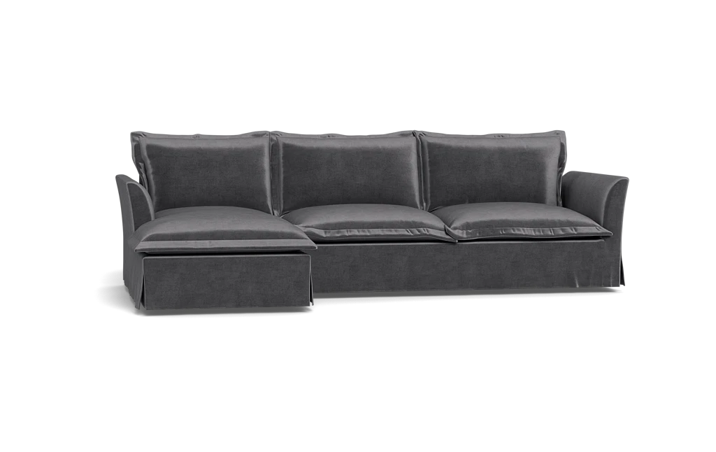 Interior Define Skylar Slipcovered Chaise Sectional - Thumbnail 2