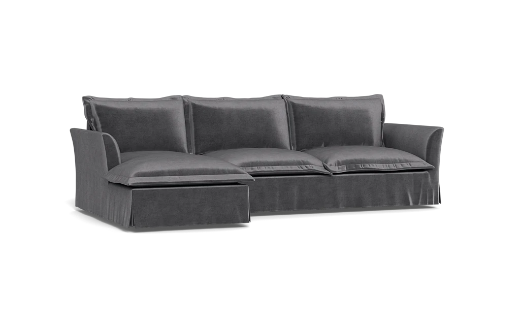 Interior Define Skylar Slipcovered Chaise Sectional - Thumbnail 5
