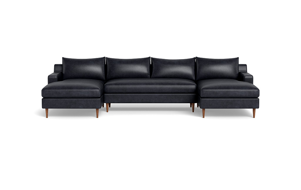 Sloan Leather 3-Piece U-Sectional - Thumbnail 5