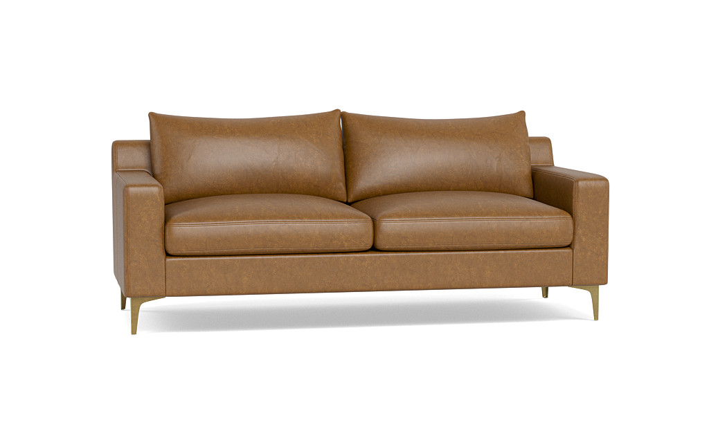 Sloan Leather Custom Sofa Interior Define, Leather Sectional With Cloth Cushions