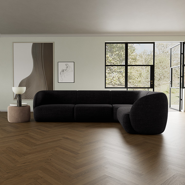 Paula, modulaire hoekbank, rechts Witte - Maya Cream - SOFACOMPANY