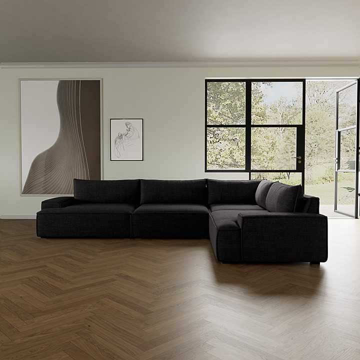 Daphne, modulaire hoekbank, rechts Witte - Maya Cream - SOFACOMPANY