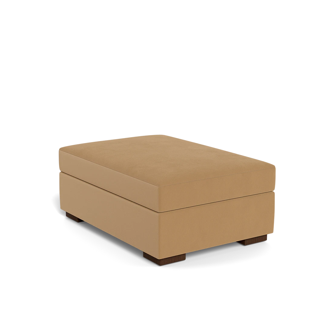 Tan Barton Storage Ottoman perspective view