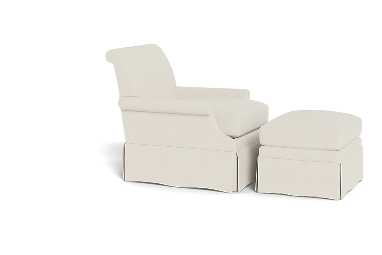 Origo Chair & Ottoman (Wave Skirt) – Bunny Williams Home Origo Chair & Ottoman (Wave Skirt) – Bunny Williams Home