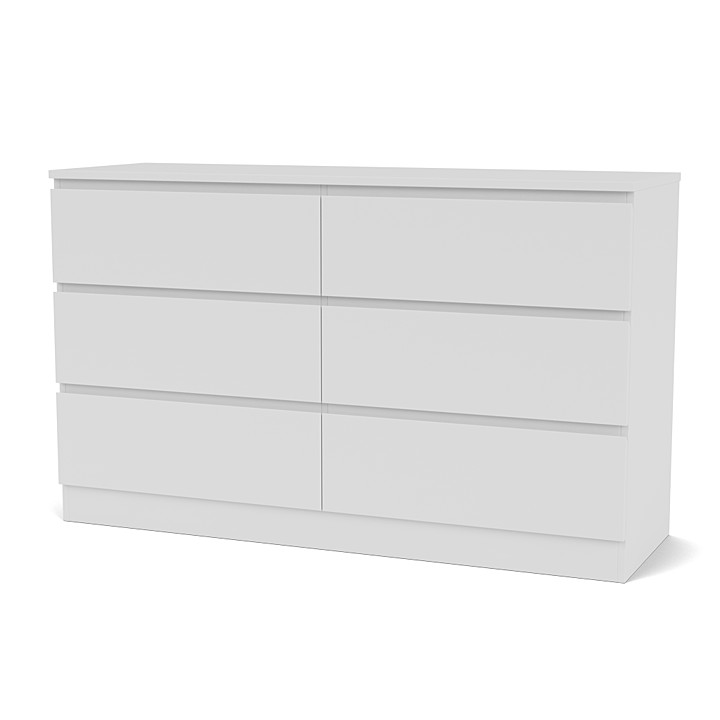 Como Dresser In White 6 Drawers, Ikea Malm 6 Drawer Dresser Assembly Instructions