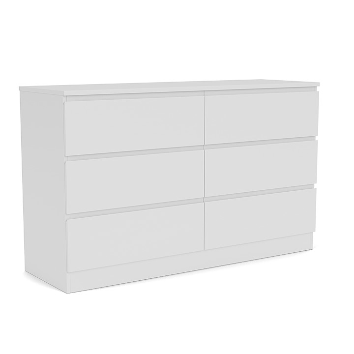 Como Dresser In White 6 Drawers, Malm 6 Drawer Double Dresser Instructions