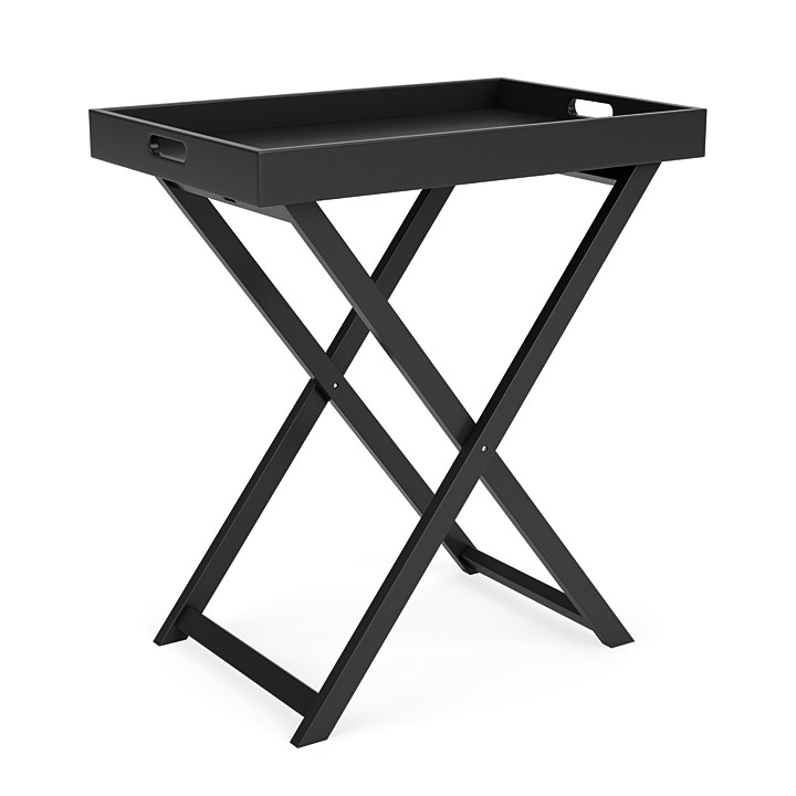 tv tray set black