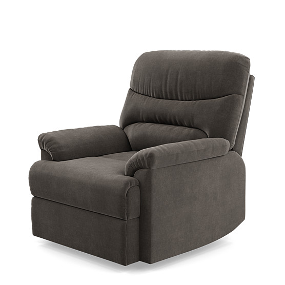 grey velvet recliner chair