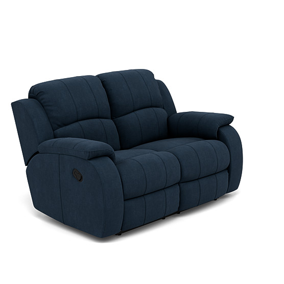 blue suede recliner