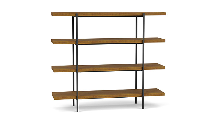 Reclaimed Teak Shelving Unit, 18 Inch Wide Tall Bookcase
