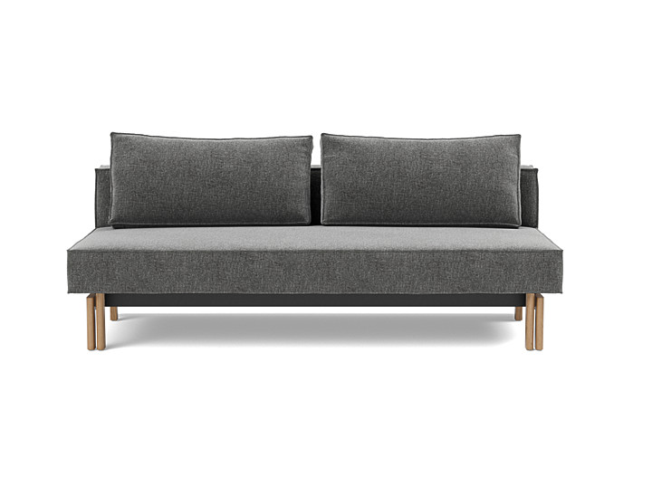 Canapea extensibila Sly Wood Twist Charcoal 140x200cm