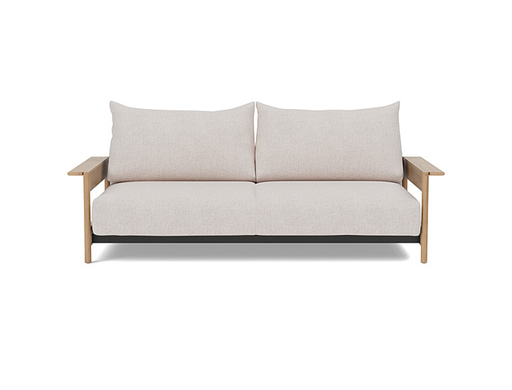 Canapea extensibila Malloy Wood 150x200cm, tesatura la alegere