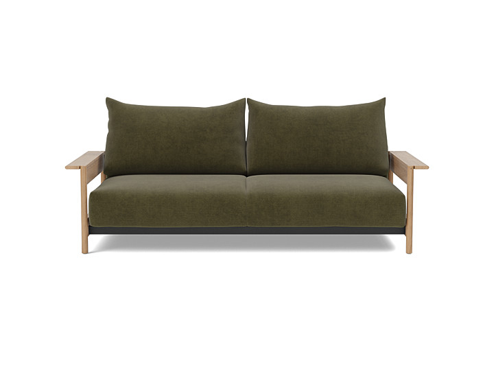 Canapea extensibila Malloy Wood 150x200cm, tesatura la alegere