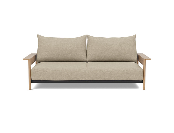 Canapea extensibila Malloy Wood 150x200cm, tesatura la alegere