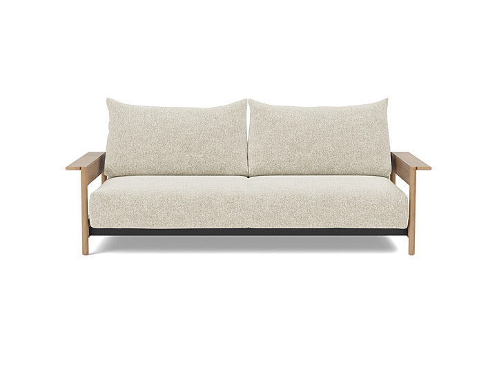 Canapea extensibila Malloy Wood 150x200cm, tesatura la alegere