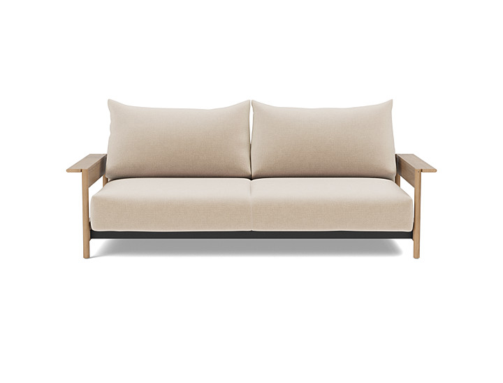Canapea extensibila Malloy Wood 150x200cm, tesatura la alegere