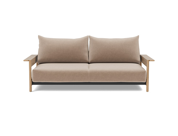 Canapea extensibila Malloy Wood 150x200cm, tesatura la alegere