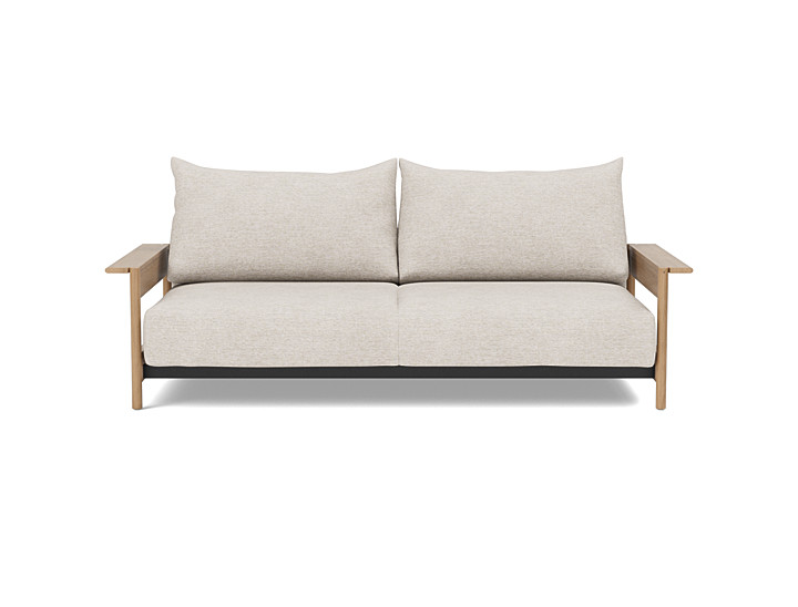 Canapea extensibila Malloy Wood 150x200cm, tesatura la alegere