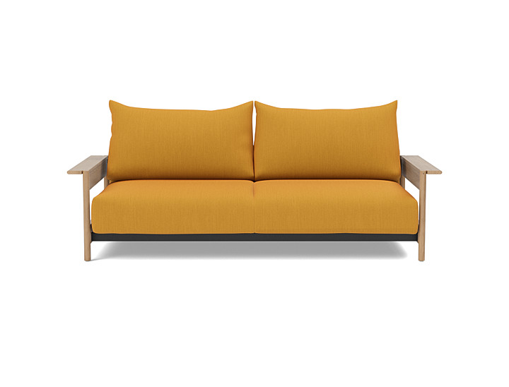 Canapea extensibila Malloy Wood 150x200cm, tesatura la alegere