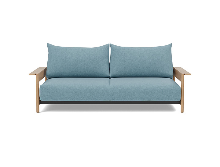 Canapea extensibila Malloy Wood 150x200cm, tesatura la alegere