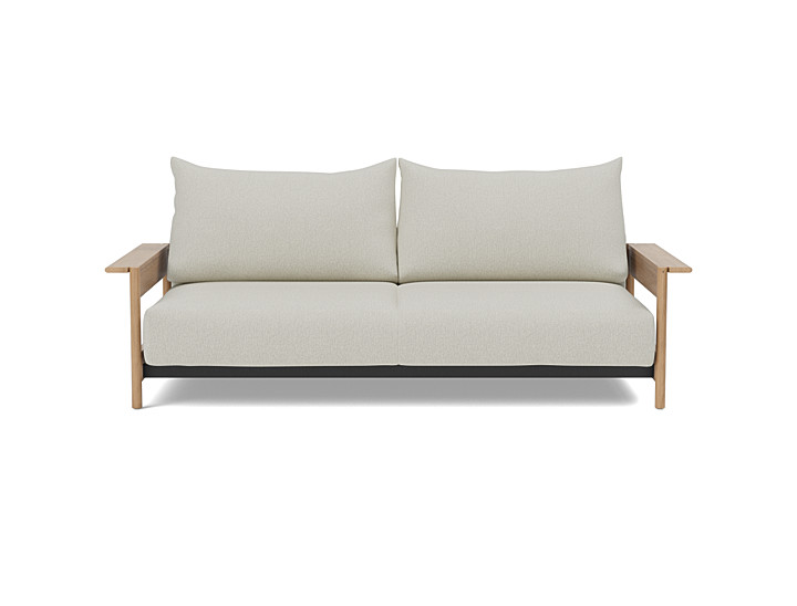 Canapea extensibila Malloy Wood 150x200cm, tesatura la alegere