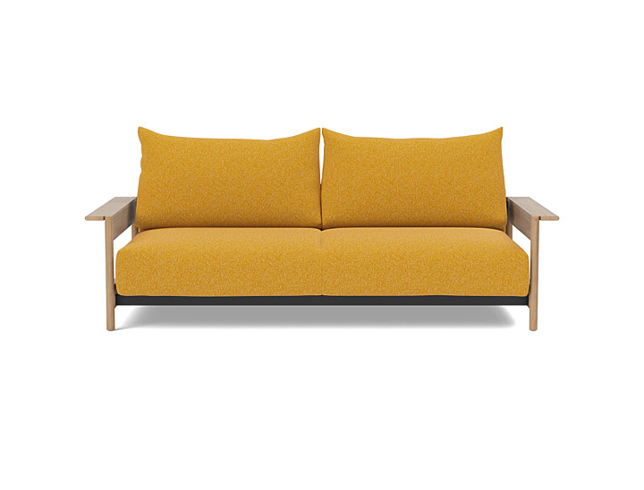 Canapea extensibila Malloy Wood 150x200cm, tesatura la alegere