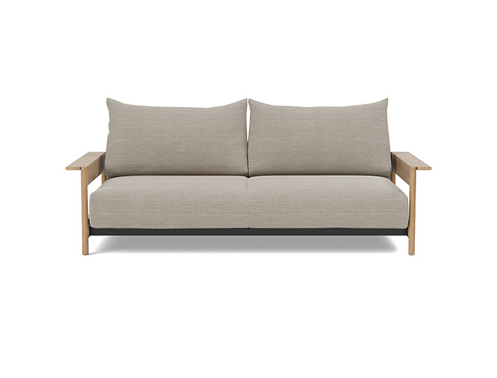 Canapea extensibila Malloy Wood Kenya Gravel 150x200cm