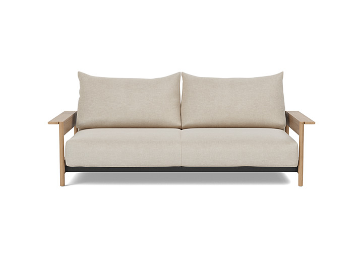 Canapea extensibila Malloy Wood 150x200cm, tesatura la alegere