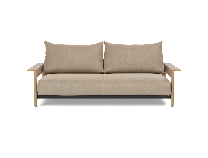 Canapea extensibila Malloy Wood 150x200cm, tesatura la alegere