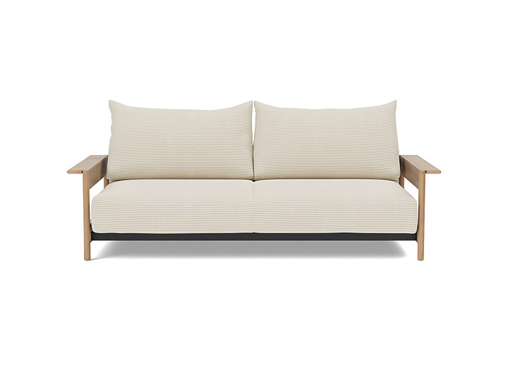 Canapea extensibila Malloy Wood 150x200cm, tesatura la alegere