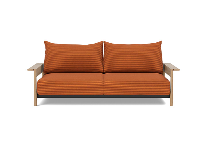 Canapea extensibila Malloy Wood 150x200cm, tesatura la alegere