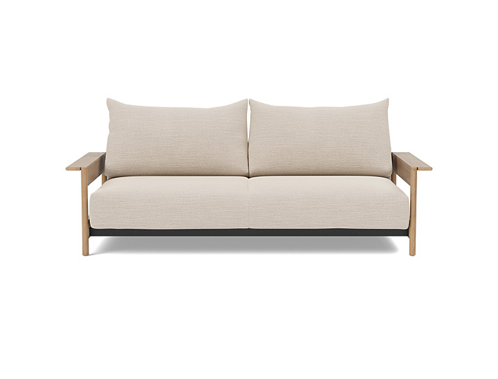 Canapea extensibila Malloy Wood 150x200cm, tesatura la alegere