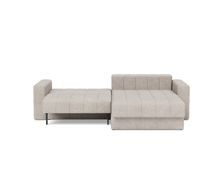 Canapea extensibila cu sezlong si brate, Akello, 187x200 cm, tesatura la alegere