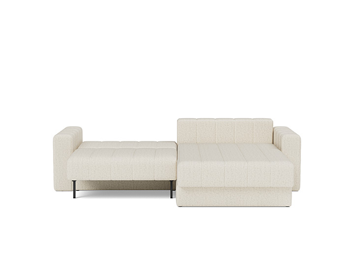Canapea extensibila cu sezlong si brate, Akello, 187x200 cm, tesatura la alegere