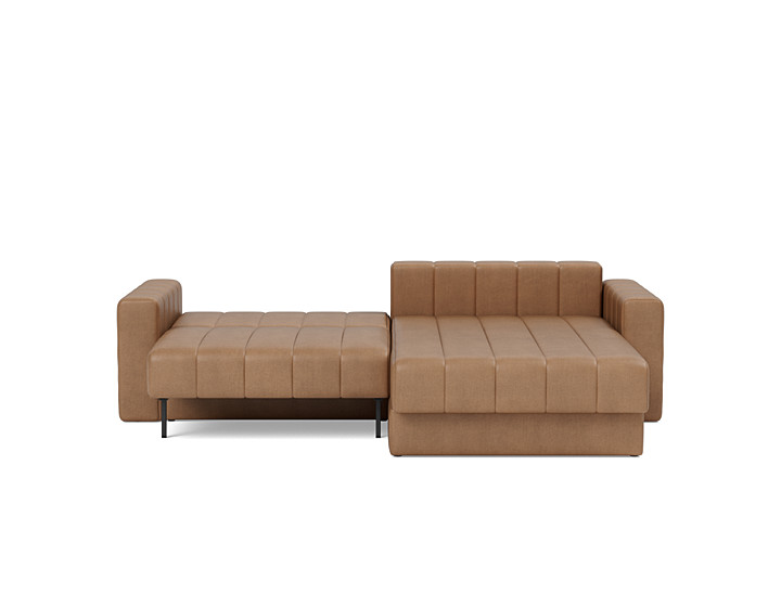 Canapea extensibila cu sezlong si brate, Akello, 187x200 cm, tesatura la alegere