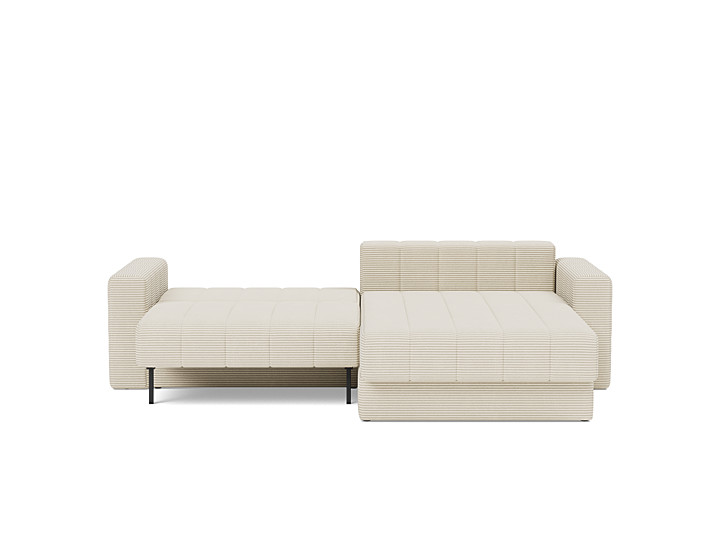 Canapea extensibila cu sezlong si brate, Akello, 187x200 cm, tesatura la alegere