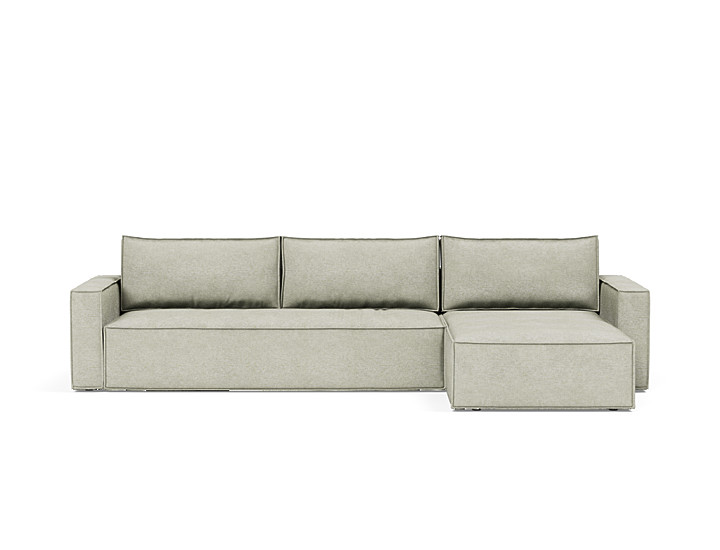 Canapea extensibila cu sezlong, Newilla, 145x300 cm, tesatura la alegere